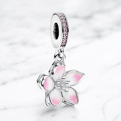 NEW Authentic PANDORA Pink Cherry Blossom Charm 790667C01