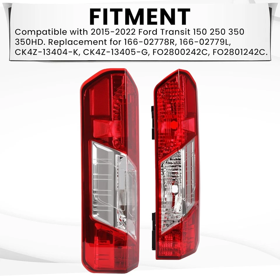 Par de luces traseras HECASA compatibles con Ford Transit 150 250 350 350 2015-2022... Foto 3 de 4