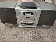 Sony CFD-ZW755 CD/Dual Cassette AM/ FM Radio Boombox No Remote/ Tested All Works