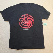 HBO Game of Thrones Fire And Blood Targaryen Black T Shirt No Tag Measures Large