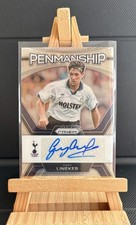 Gary Lineker Auto Penmanship 2023-24 Panini Prizm Premier PL Tottenham Hotspurs
