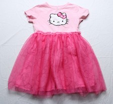 Hello Kitty Girl's Short Sleeve Casual Tulle Skirt Dress EJ3 Pink Size 7