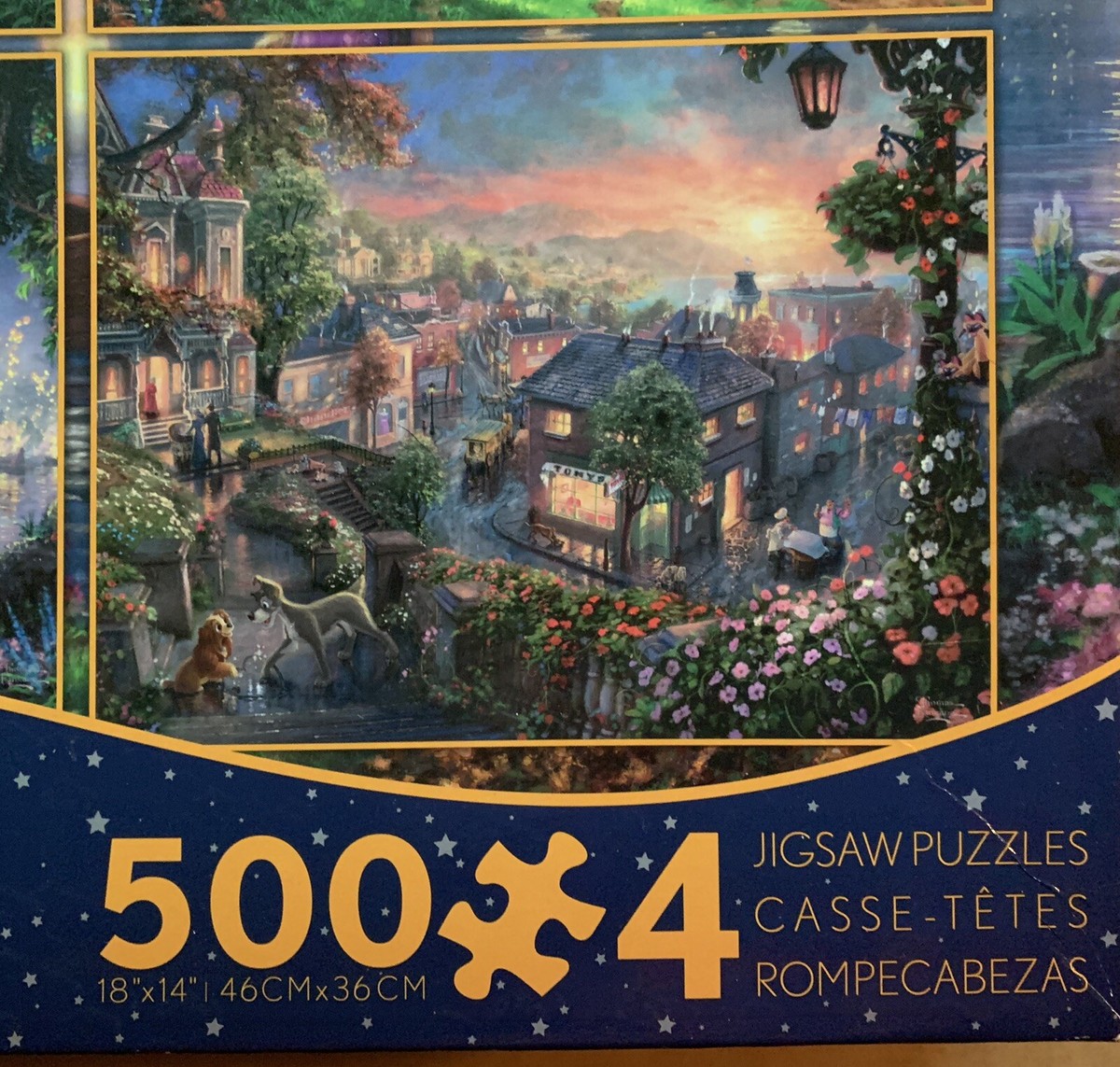 THOMAS KINKADE DISNEY JIGSAW PUZZLE, 4 IN 1 PUZZLES, 500