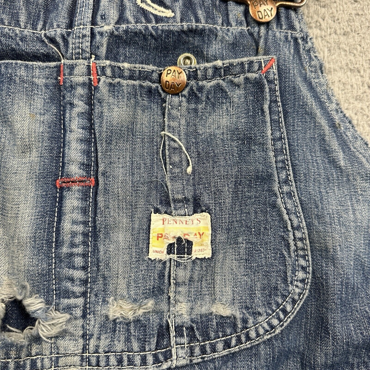 Vintage Pay Day Overalls Mens 36x25 Square Back Sanfordized Vintage Pay Day Overalls Mens 36x25 Square Back Sanfordized