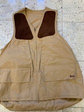 EUC VINTAGE HALF MOON BUTTONED DUXBAK 46" AERO CLOTH CANVAS HUNTING VEST BIRD