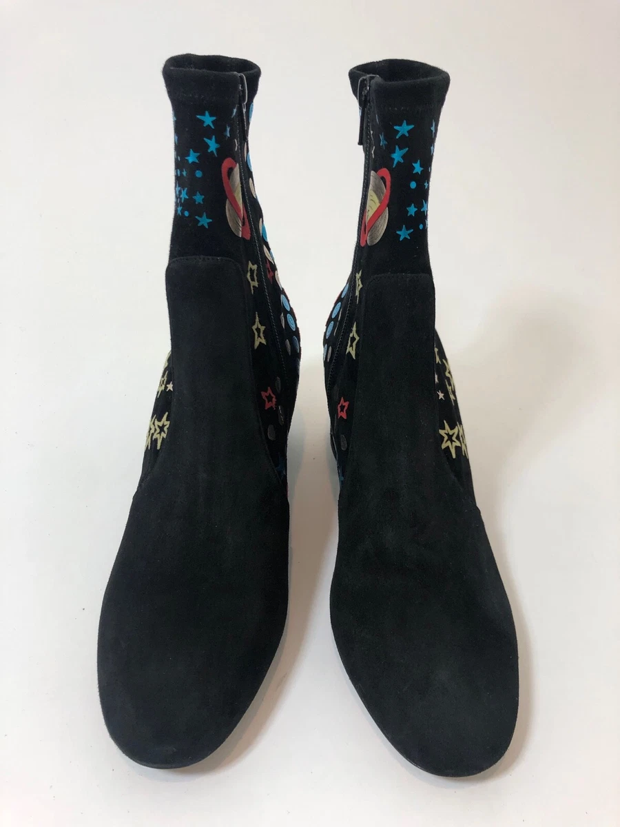 VALENTINO Astro Couture Galaxy Foil Print Suede Boots Size 40 eBay
