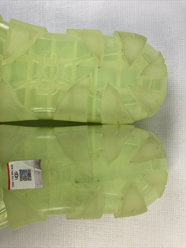 UGG Neon Green Clear Jella Slide Sandals Women's 9 EUC Clean - Picture 8 of 13