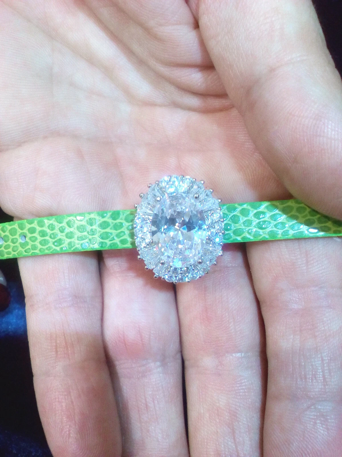 Bracciale Donna SWAROVSKI ORIGINALI Argento 925 Cristalli Verde Ragazza Sposa