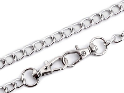 Kette für Handtaschen mit Karabiner Verschluss Länge 120 cm silber zum einhängen