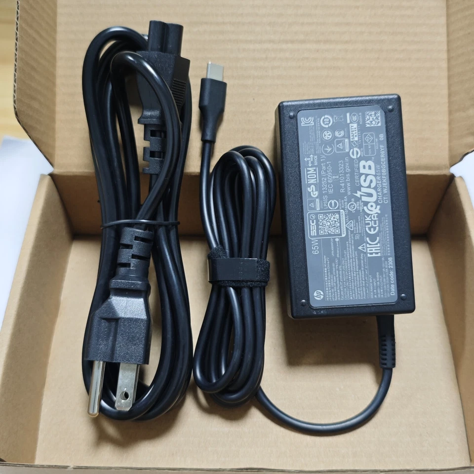 Cargador Adaptador CA Original 65W USB C Tipo C para HP EliteBook x360 830 840 850 G5 Foto 3 de 4