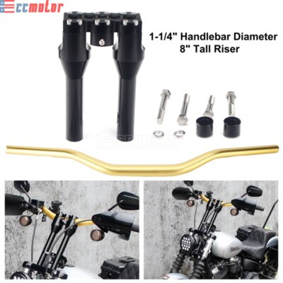 Club Style 1-1/4'' Handlebar W/ Risers For Harley Softail Dyna Sportster Roadking
