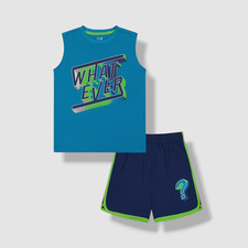 Max  Olivia Kids Boy's Blue T-Shirt  Short Pajama Set Sleepwear Size L