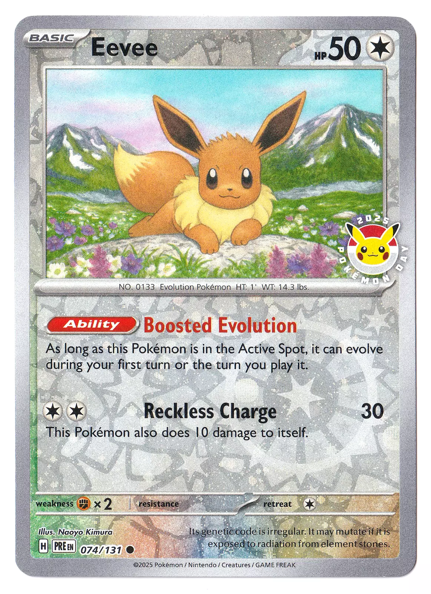 2025 POKEMON DAY STAMP Eevee 074/131 - Pokemon Prismatic