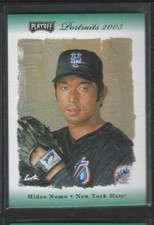 2003 PLAYOFF PORTRAITS GREEN FANFEST PARALLEL PROMO #140 HIDEO NOMO METS SSP