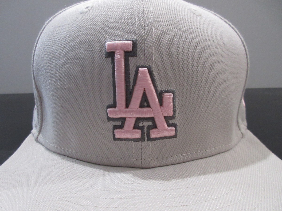 New Era LAロゴキャップ グレー/ピンク Los Angeles Dodgers Hat Cap Fitted Mens 7 3/8 Gray Pink LA MLB