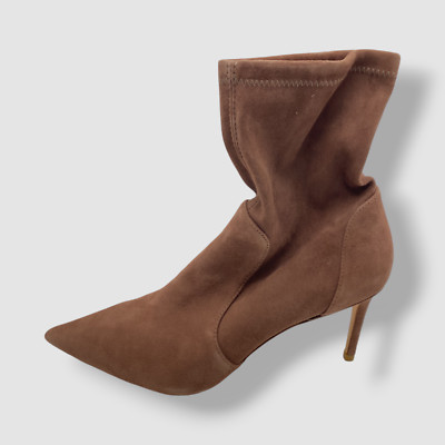 Stuart Weitzman Women's Brown Stuart 75 Suede Ankle Bootie Boot Shoes Size 11