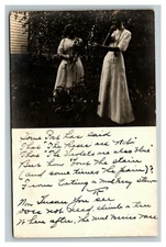 Vintage 1911 RPPC Postcard Mother and Daughter Portrait & Detailed Letter