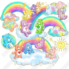 Care Bears Rainbow  DTF  Shirt Iron on Transfer