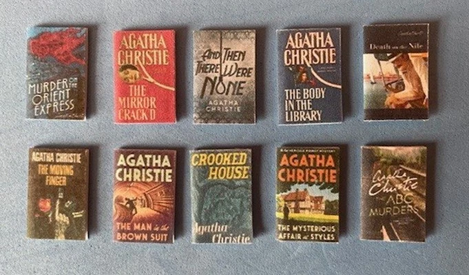 Puppenstubenzubehör - AGATHA CHRISTIE - 10er Set Bücher