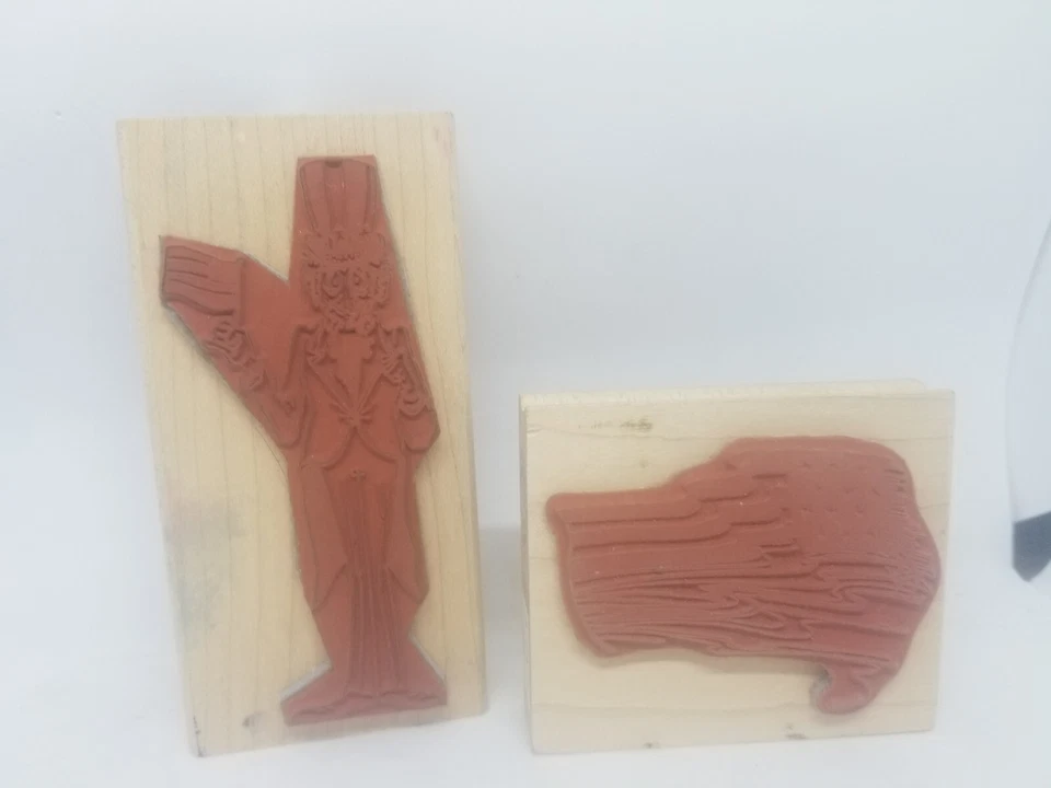 Lot of 2 4th of July America Patriotic Flag USA rubber  wood mounted stamps #65 - Image 3 of 3