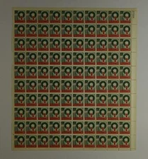 US SCOTT 1205 PANE OF 100 CHRISTMAS 1962 STAMPS 4 CENT FACE MNH