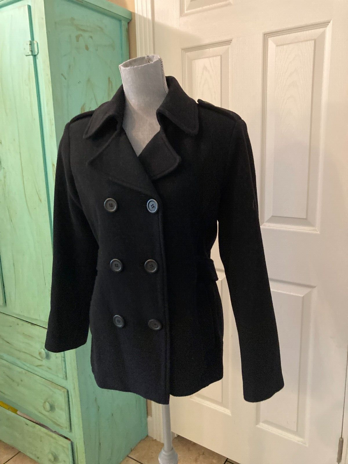 MUDD, BLACK, DOUBLE BREASTED, COLLARED, BUTTON DO… - image 3