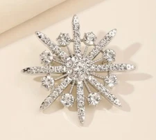 snowflake Brooch Pin Christmas Fashion jewelry NEW Free Ship 1.7 Inch
