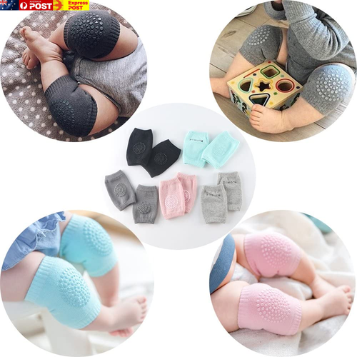 Baby Crawling Anti-Slip Knee, Unisex Baby Toddlers Kneepads 5 Pairs - Picture 2 of 8
