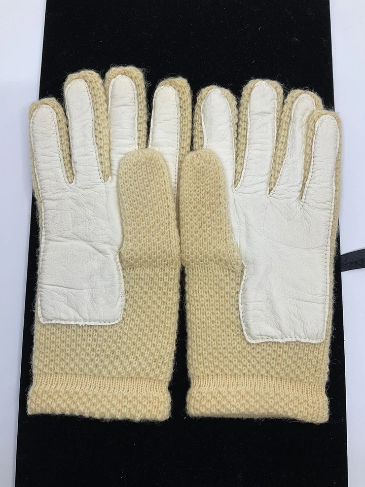 Guantes de cuero/tela Hahne & Company vintage blancos grandes ¡nuevos en caja! Foto 2 de 4