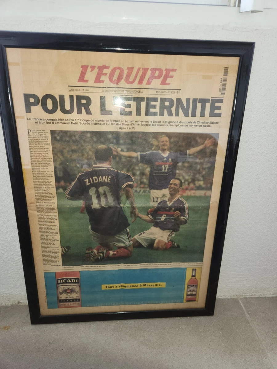 L'ÉQUIPE LUNDI 13 Juillet 1998 France 98 Champions Victoire Coupe du Monde EUR 259,00 - FR