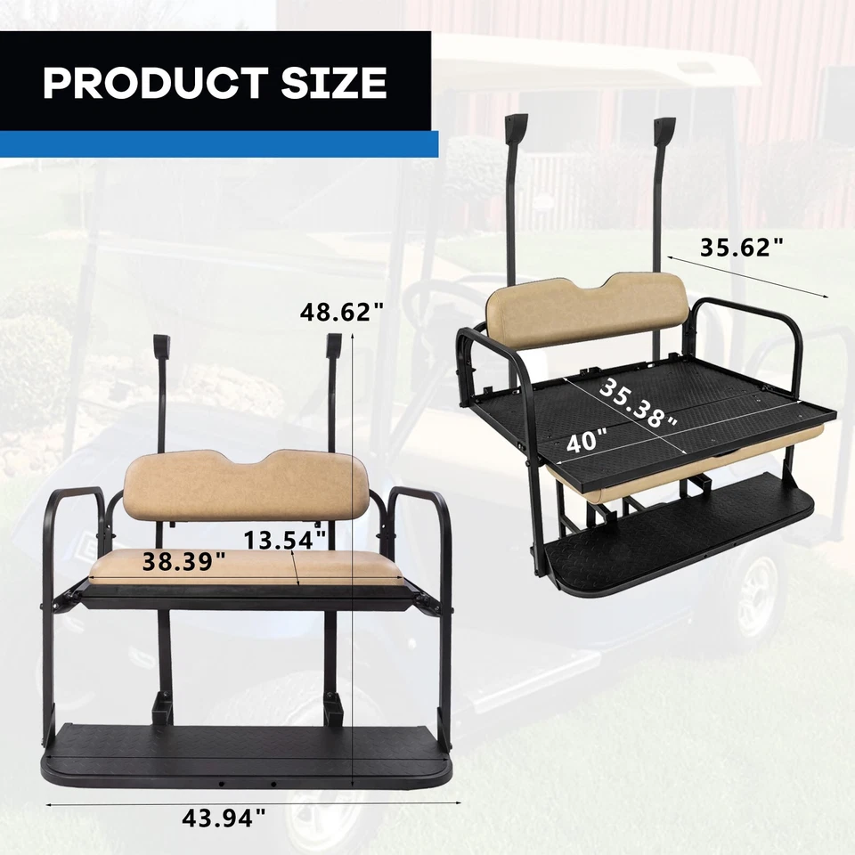 VPAHub Club Car Precedent Tempo Flip Folding Beige Seat Kit - Image 3 of 4