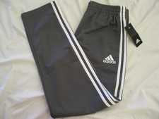 NWT Adidas 3-stripe boys youth XL 18/20 track athletic activewear pants Gray