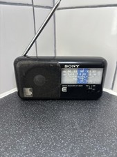 Vintage Sony Portable Radio 1CF-350W Black AA Battery Powered 1986