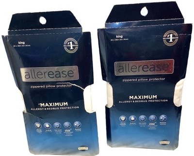 2AllerEase Pillow Protector King Size Maximum Allergy Bedbug Protection Zippered