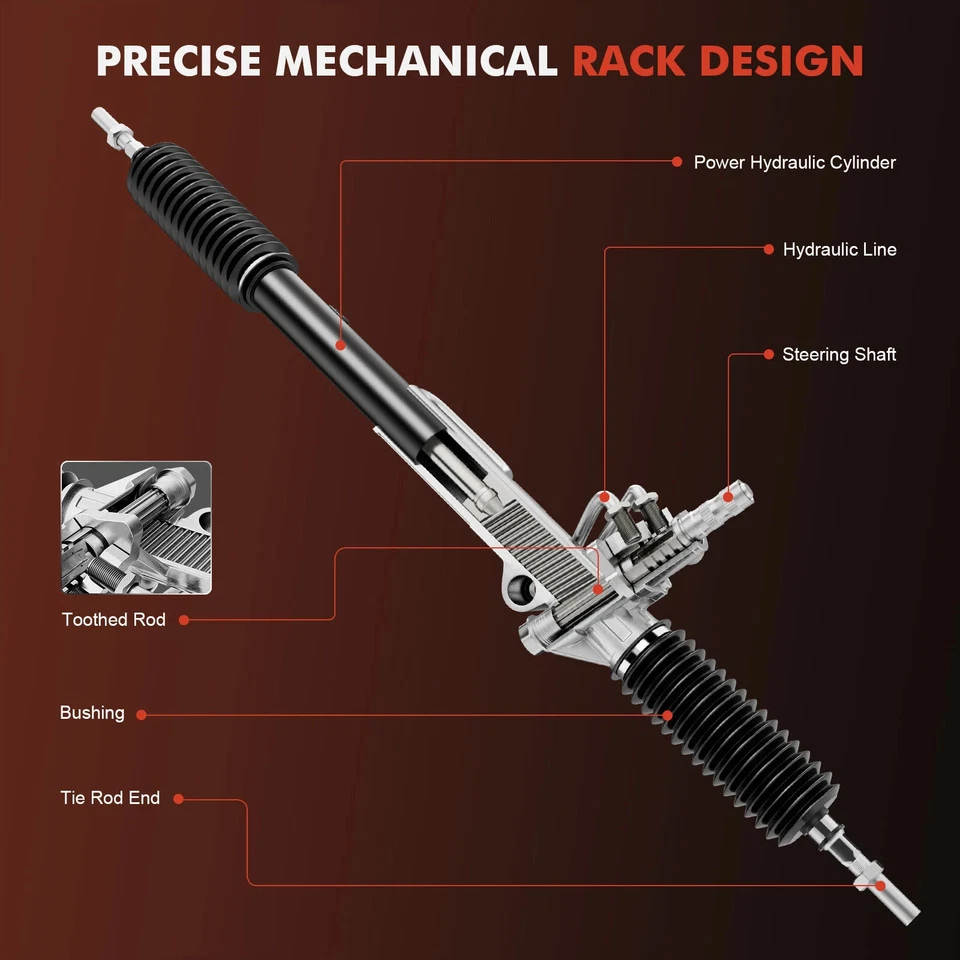 Power Steering Rack & Pinion Assembly Fit For BMW E39 525i 530i 528i 32131096026 - Image 3 of 4