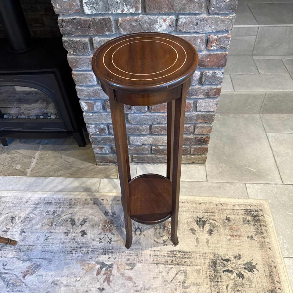 Round Plant Table Stand Side Table Lamp Stand Tall Wooden - Image 2 of 4