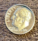 1961 P Roosevelt Dime Proof Ungraded Uncertified Silver US Coin