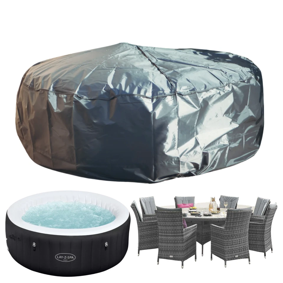 SPEEDWELLSTAR 2.10M Round Spa Hot Tub Cover Garden Table Furniture Rattan Blow Up Waterproof
