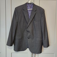 Jack Victor Select Wool Sport Coat Blazer Jacket Navy Neptune Check Mens 48R