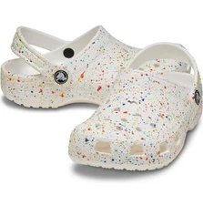 CROCS Kids’ Classic Clogs White Splatter Paint Colorful - Assorted Sizes