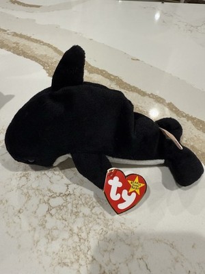 RARE Killer Whale Beanie Baby TY 1996