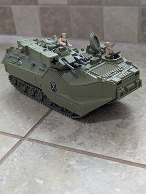 Vintage 1997 Galoob Battle Squads M113 APC Vehicle Lot With 2 Tan Figures
