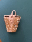 VINTAGE BARBIE PLANTATION BELLE STRAW WEAVE PURSE TOTE BAG #966