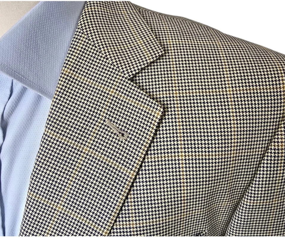 Blazer Lubiam Vitale Barberis 46r Lona Completa Pata de Gallo Cuadros Personalizado A Medida  Foto 4 de 4