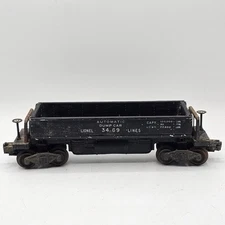 LIONEL #3469 AUTOMATIC COAL DUMP CAR - BLACK 1949-'55 DIE CAST/ALUMINUM O GAUGE