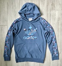 Adidas Youth Boys Girls L 13-14 Dusty Blue French Terry Pullover Hoodie Kids