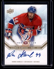 2008-09 UD Montreal Canadiens Centennial Habs Inks Roman Hamrlik Auto #HABS-HA