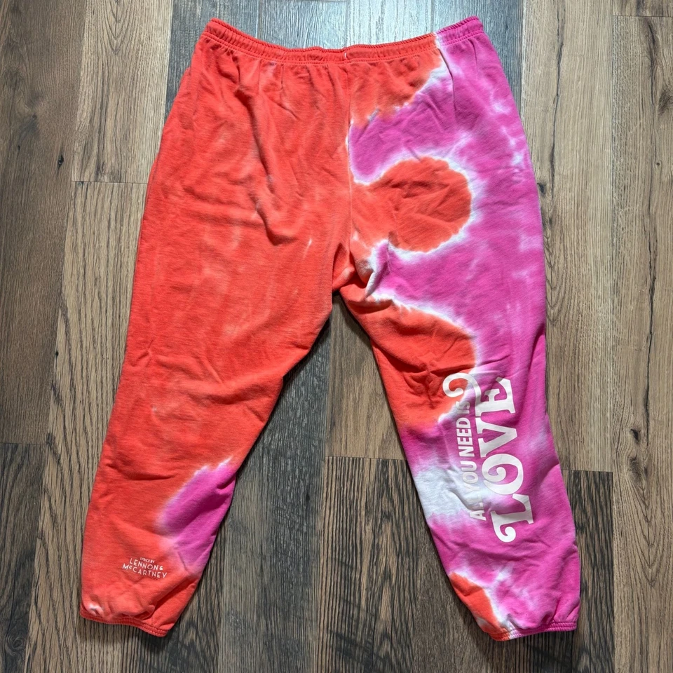 Zumba All You Need Is Love 扎染运动裤女式 XXL 码橙色和粉红色二手状况完好 — 第 3/4 张图片