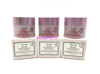 3 x Fresh Rose Deep Hydration Face Cream 7ml/0.23 oz Each