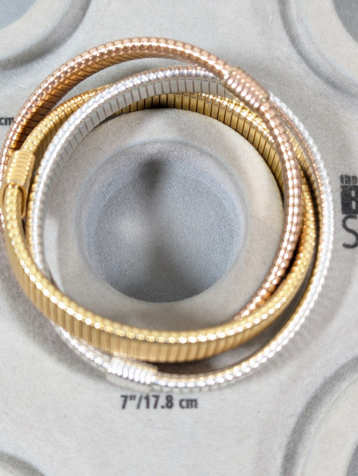 Mixed Metal Style Interlocking Triple Stretch Bra… - image 8